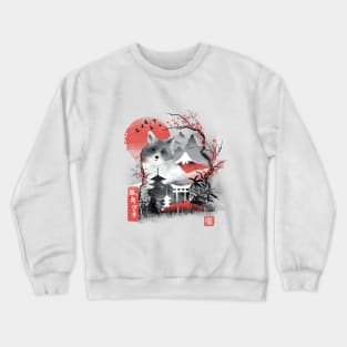 Japanese Fox Watercolor Crewneck Sweatshirt